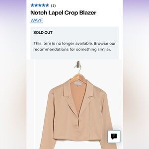 Notch Lapel Crop Blazer
